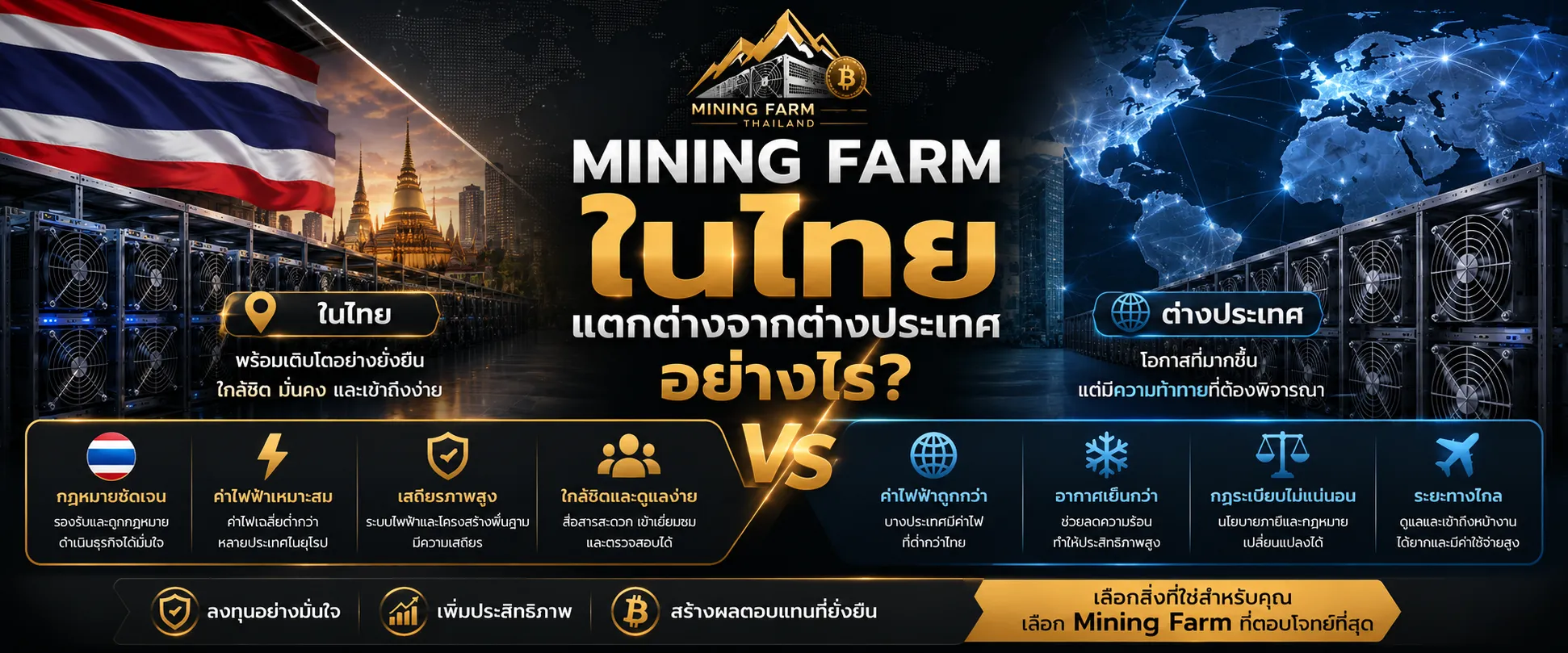 Mining Farm ในไทย แตกต่างจากต่างประเทศอย่างไร?