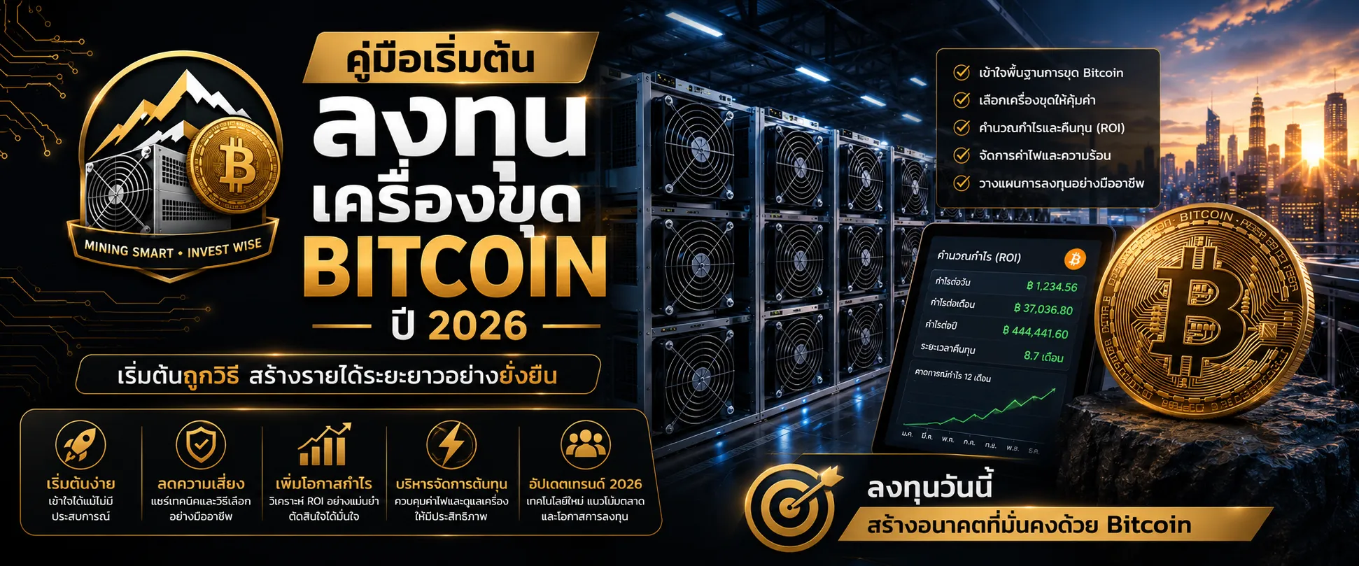 คู่มือเริ่มต้นลงทุนเครื่องขุดเหรียญ Bitcoin ปี 2026 สำหรับมือใหม่